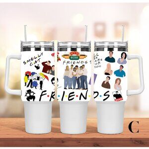 TV Show Friends 40 oz Tumbler/Water bottle/Mug with handle and straw.Birthday gi